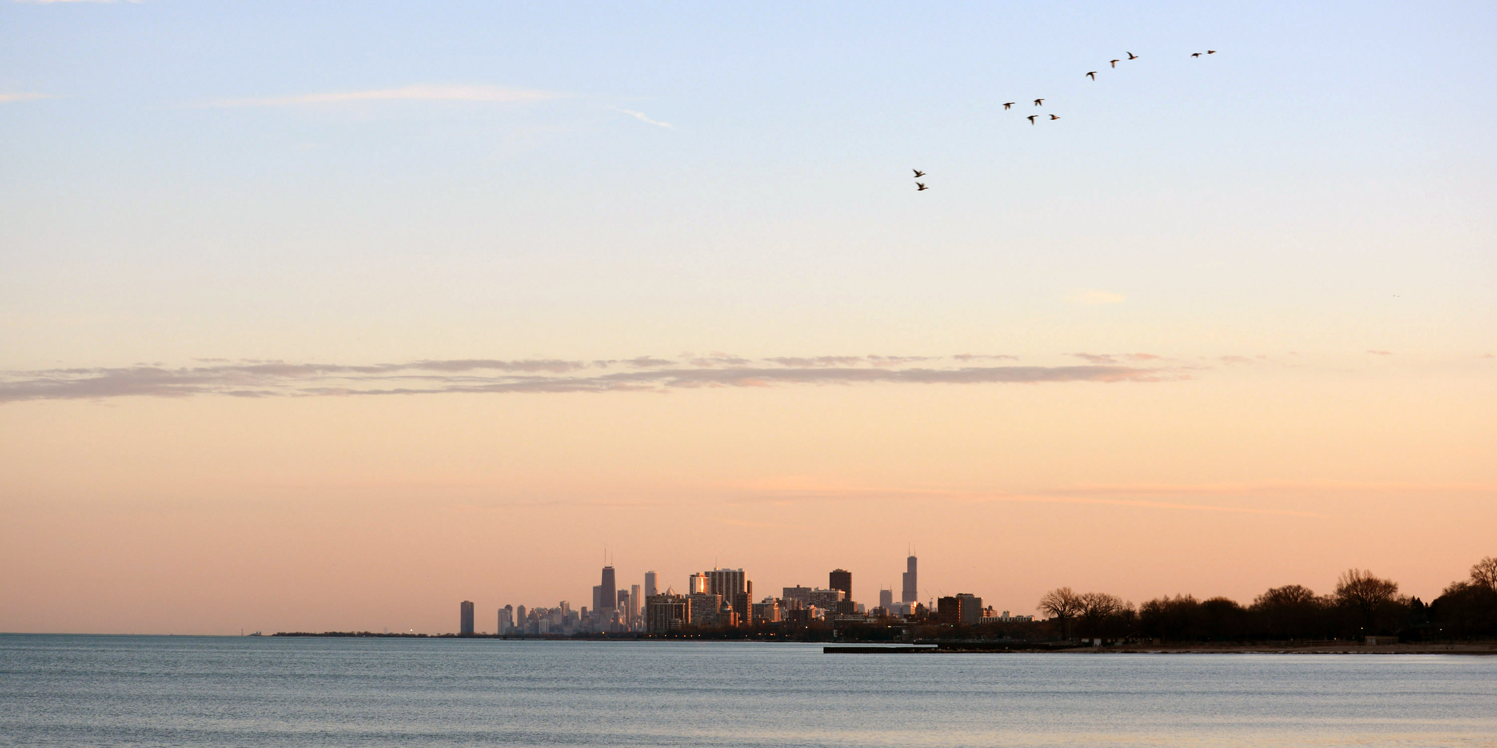 Chicago at sunset